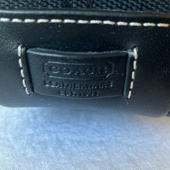 Coach: Black Signature Demi (6094) Mini Leather/Canvas handbag- Y2K- Silver tone - Picture 2 of 16